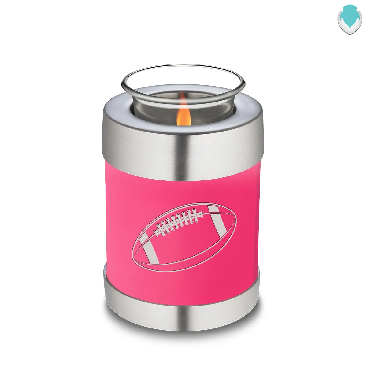 Candle Holder Embrace Bright Pink Football Cremation Urn
