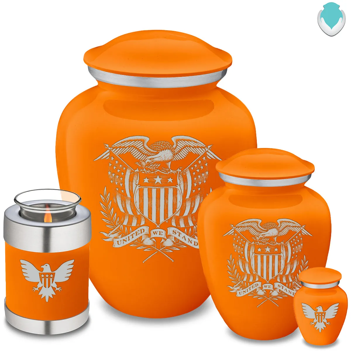 Candle Holder Embrace Burnt Orange American Glory Cremation Urn