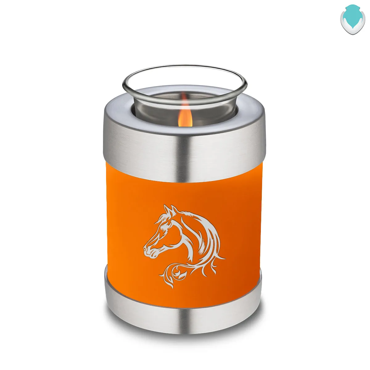 Candle Holder Embrace Burnt Orange Horse Cremation Urn