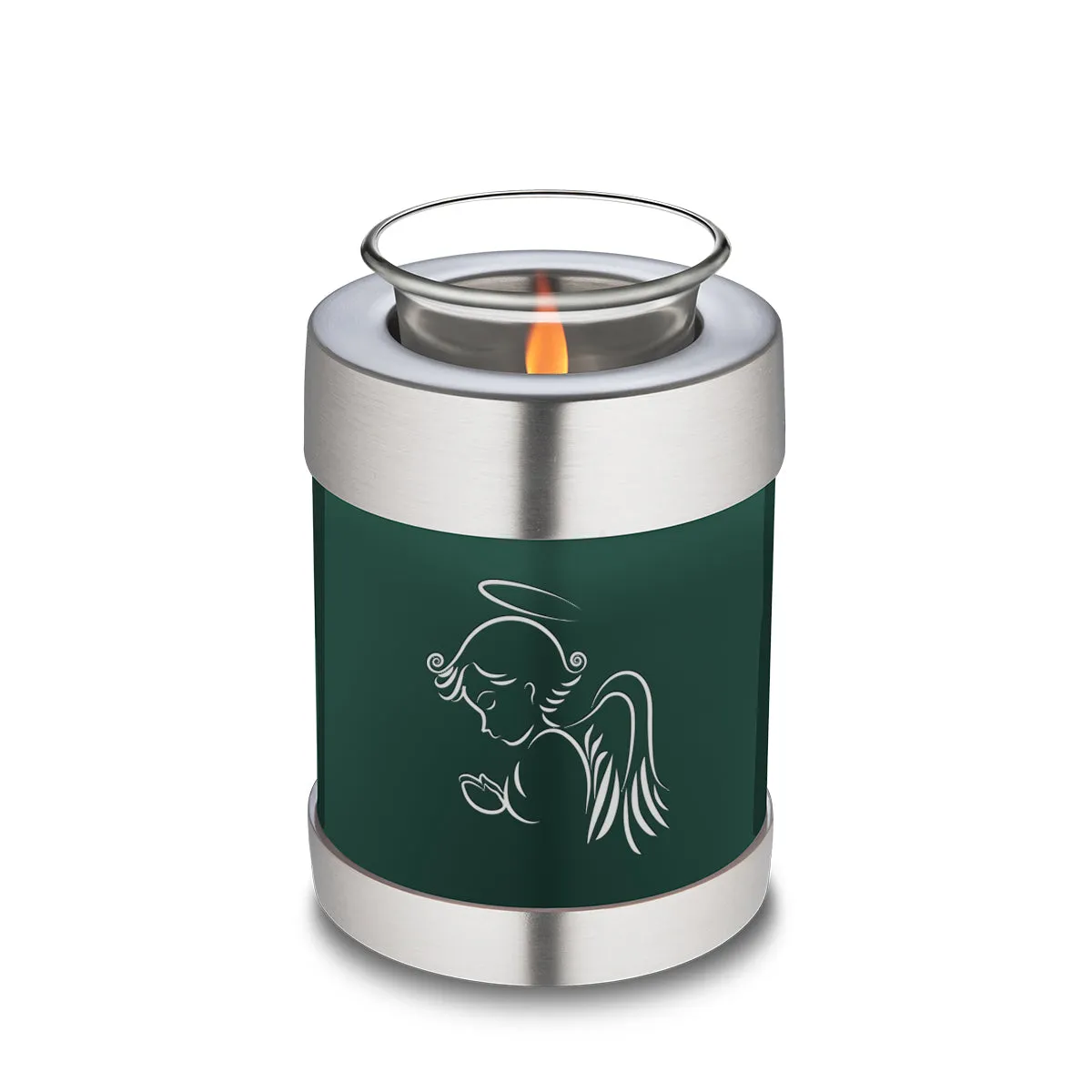 Candle Holder Embrace Green Angel Cremation Urn