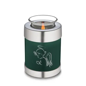 Candle Holder Embrace Green Angel Cremation Urn