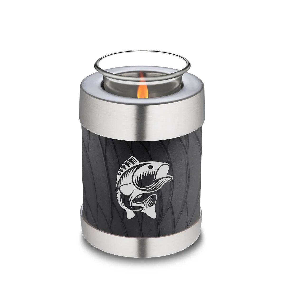 Candle Holder Embrace Pearl Black Fishing Cremation Urn