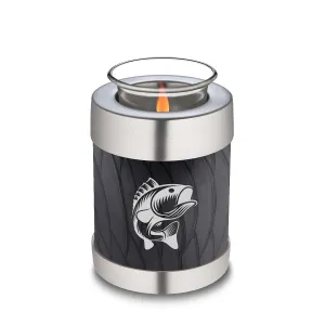 Candle Holder Embrace Pearl Black Fishing Cremation Urn