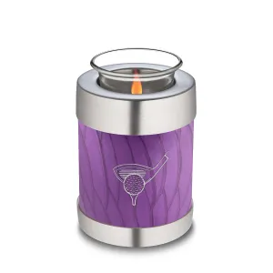 Candle Holder Embrace Pearl Purple Golfer Cremation Urn