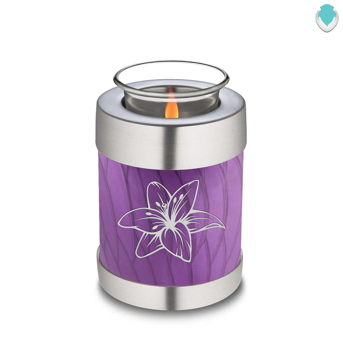 Candle Holder Embrace Pearl Purple Lily Cremation Urn