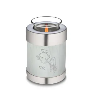 Candle Holder Embrace Pearl White Angel Cremation Urn