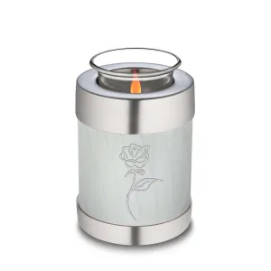 Candle Holder Embrace Pearl White Rose Cremation Urn