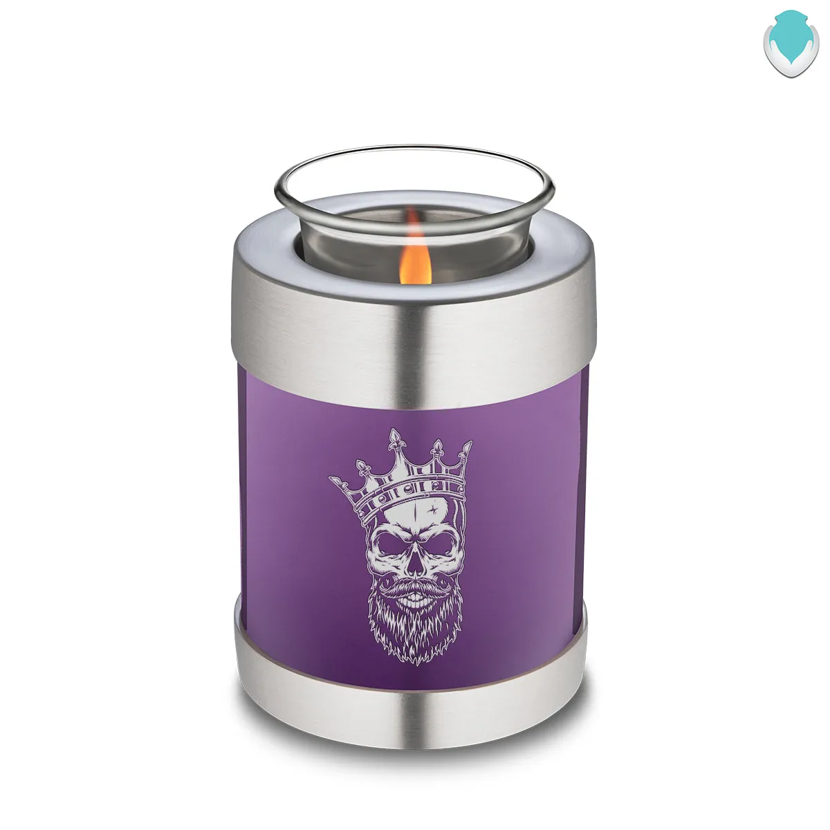 Candle Holder Embrace Purple Skull Cremation Urn