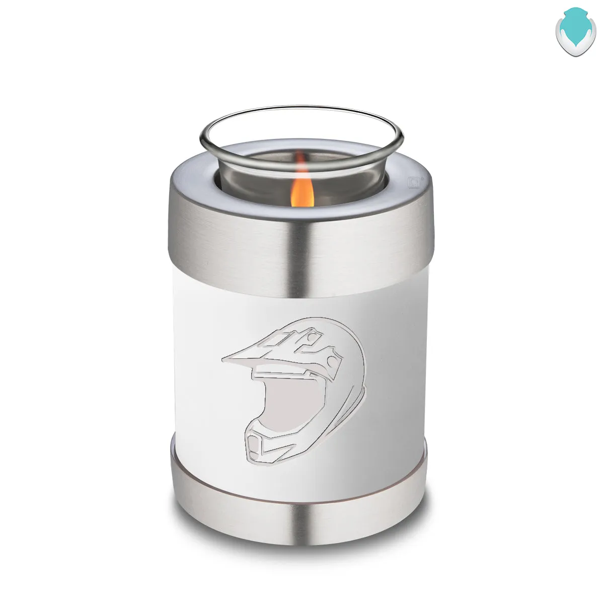 Candle Holder Embrace White Dirt Bike Cremation Urn