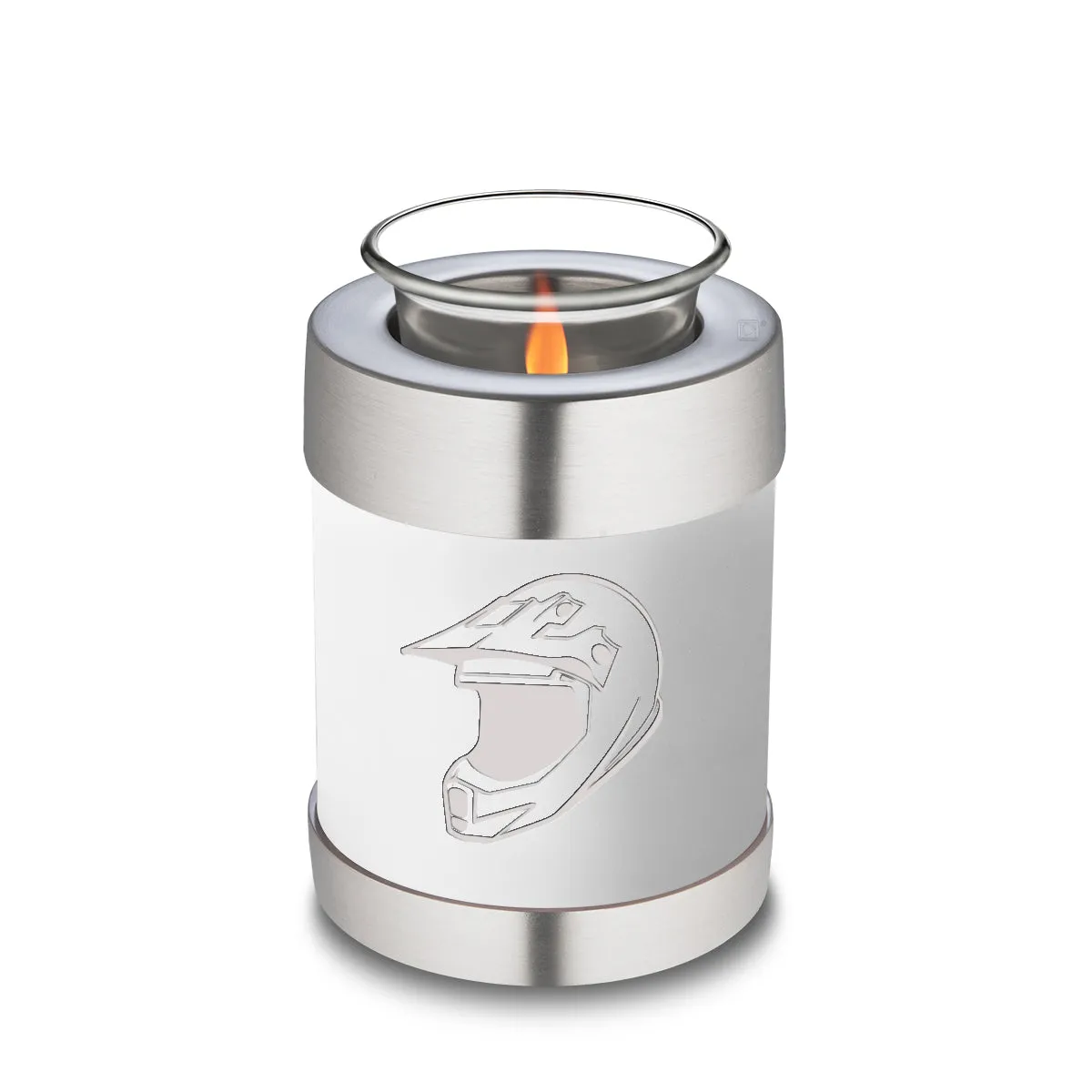 Candle Holder Embrace White Dirt Bike Cremation Urn
