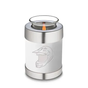 Candle Holder Embrace White Dirt Bike Cremation Urn