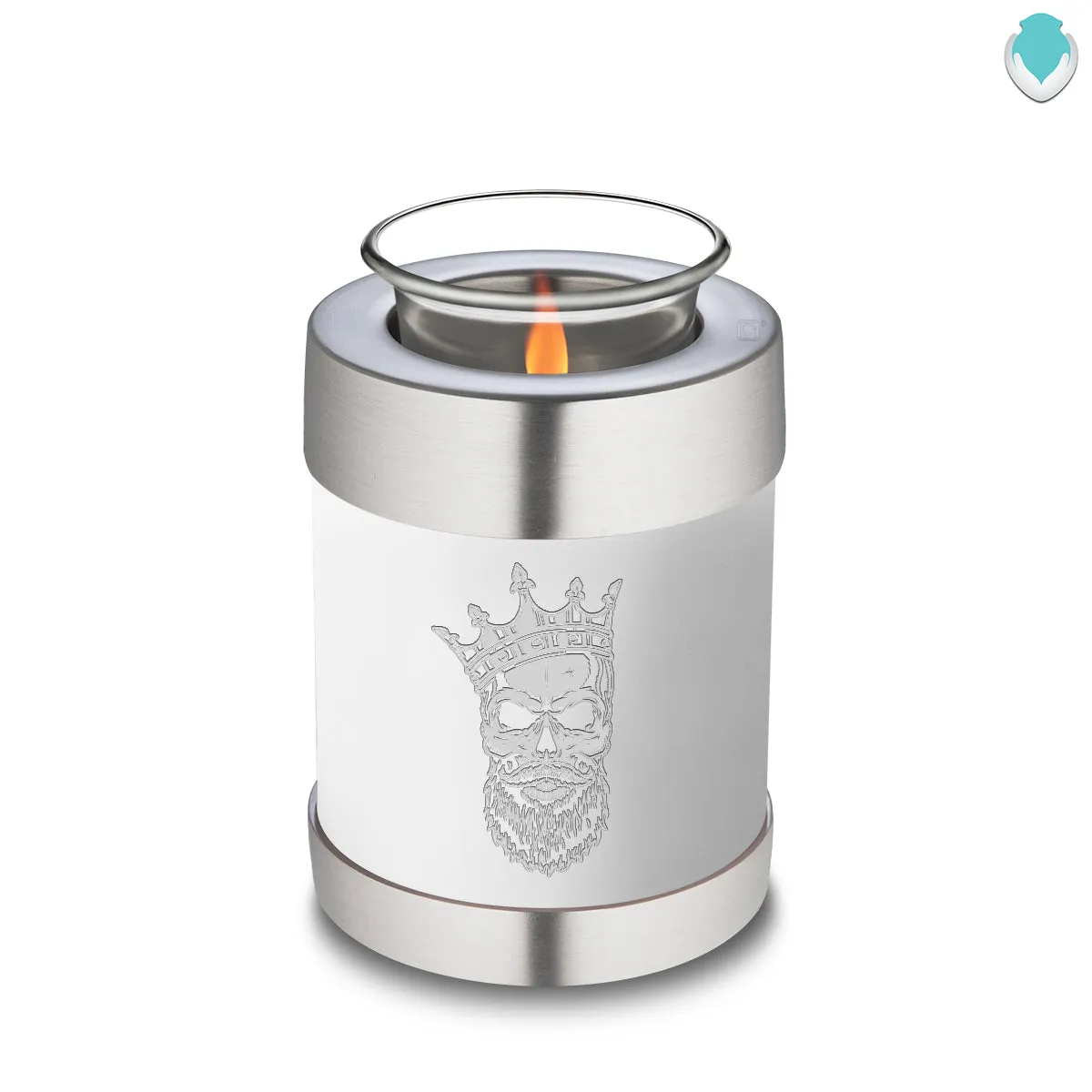 Candle Holder Embrace White Skull Cremation Urn