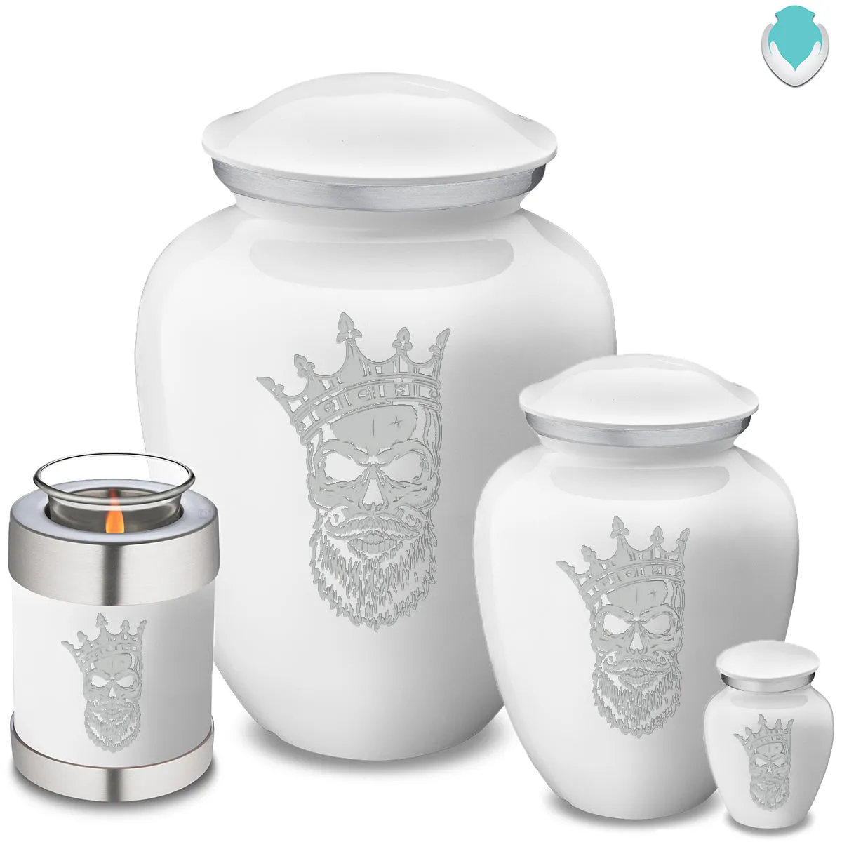 Candle Holder Embrace White Skull Cremation Urn