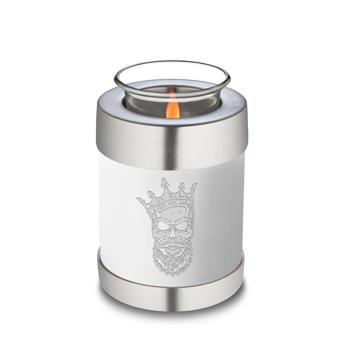 Candle Holder Embrace White Skull Cremation Urn