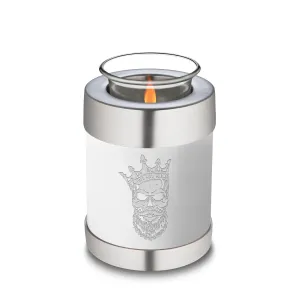 Candle Holder Embrace White Skull Cremation Urn