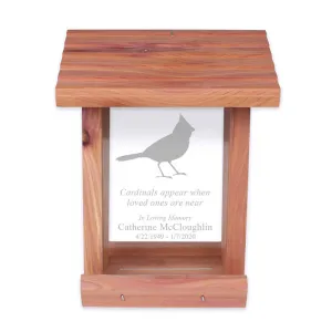 Cardinal Bird Feeder Memorial Personalized Sympathy Gift