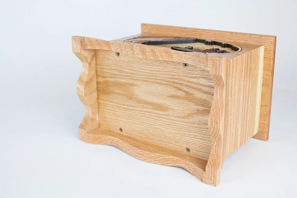 Cardinal Cremation Urn with Inlay Wood Art