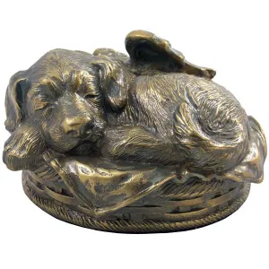 Cast Sleeping Angel Dog Cremation Urn Large - 90 Cubic Inches