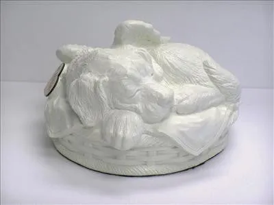 Cast Sleeping Angel Dog Cremation Urn Small - 50 Cubic Inches