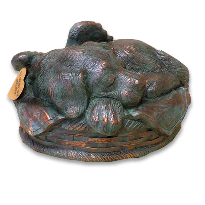 Cast Sleeping Angel Dog Cremation Urn Small - 50 Cubic Inches