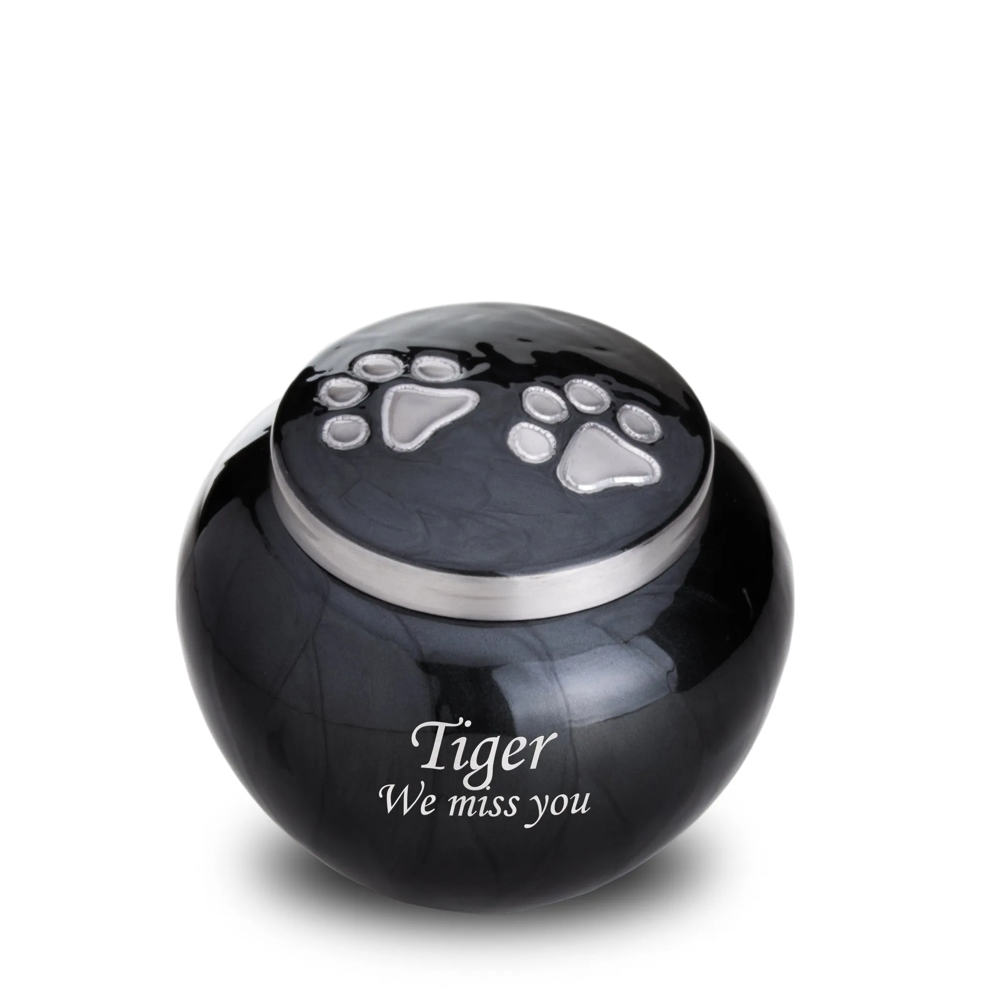Classic Round Medium Pet Urn Midnight & Bru Pewter