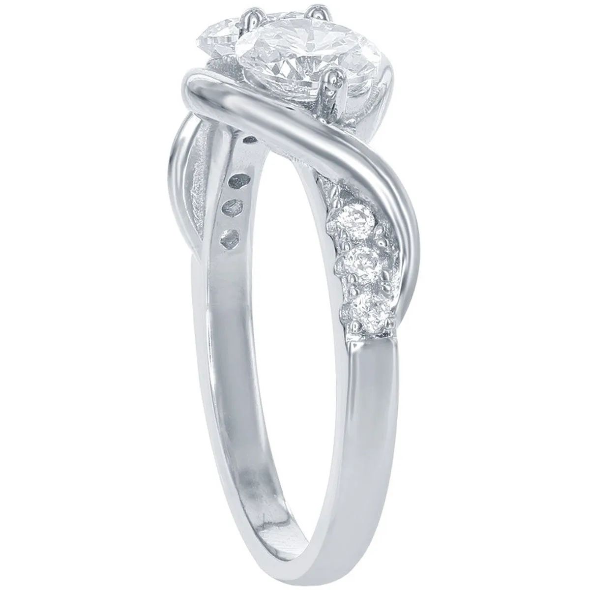 Classic Women's Us2gether Two-Stone White CZ Ring - W-1670