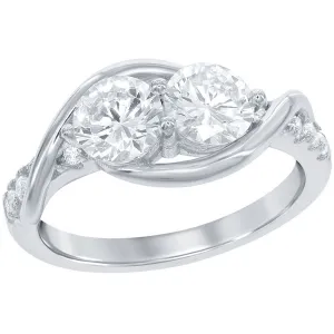 Classic Women's Us2gether Two-Stone White CZ Ring - W-1670