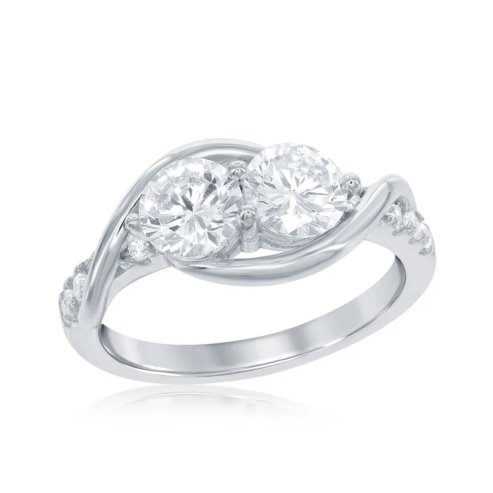 Classic Women's Us2gether Two-Stone White CZ Ring - W-1670