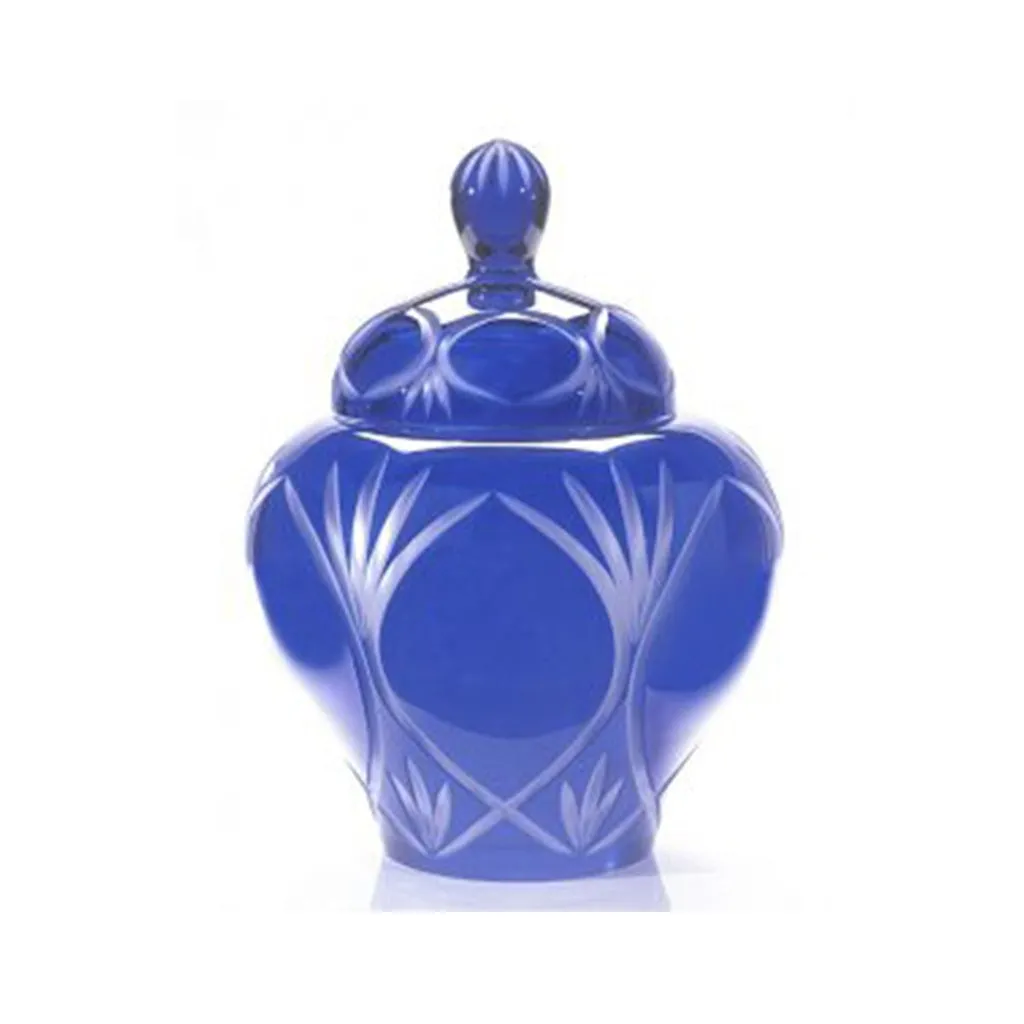 CLEARANCE- MEDIUM Crystal "Angel Wings" Urn -U-01B-60 - Cobalt Blue