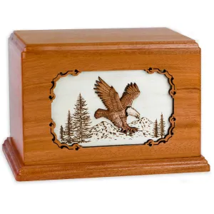Companion Cremation Urn with American Eagle 3D Wood Inlay
