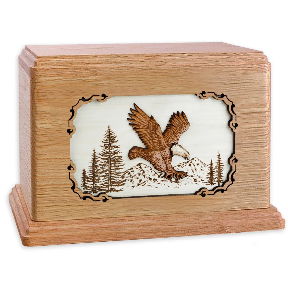Companion Cremation Urn with American Eagle 3D Wood Inlay