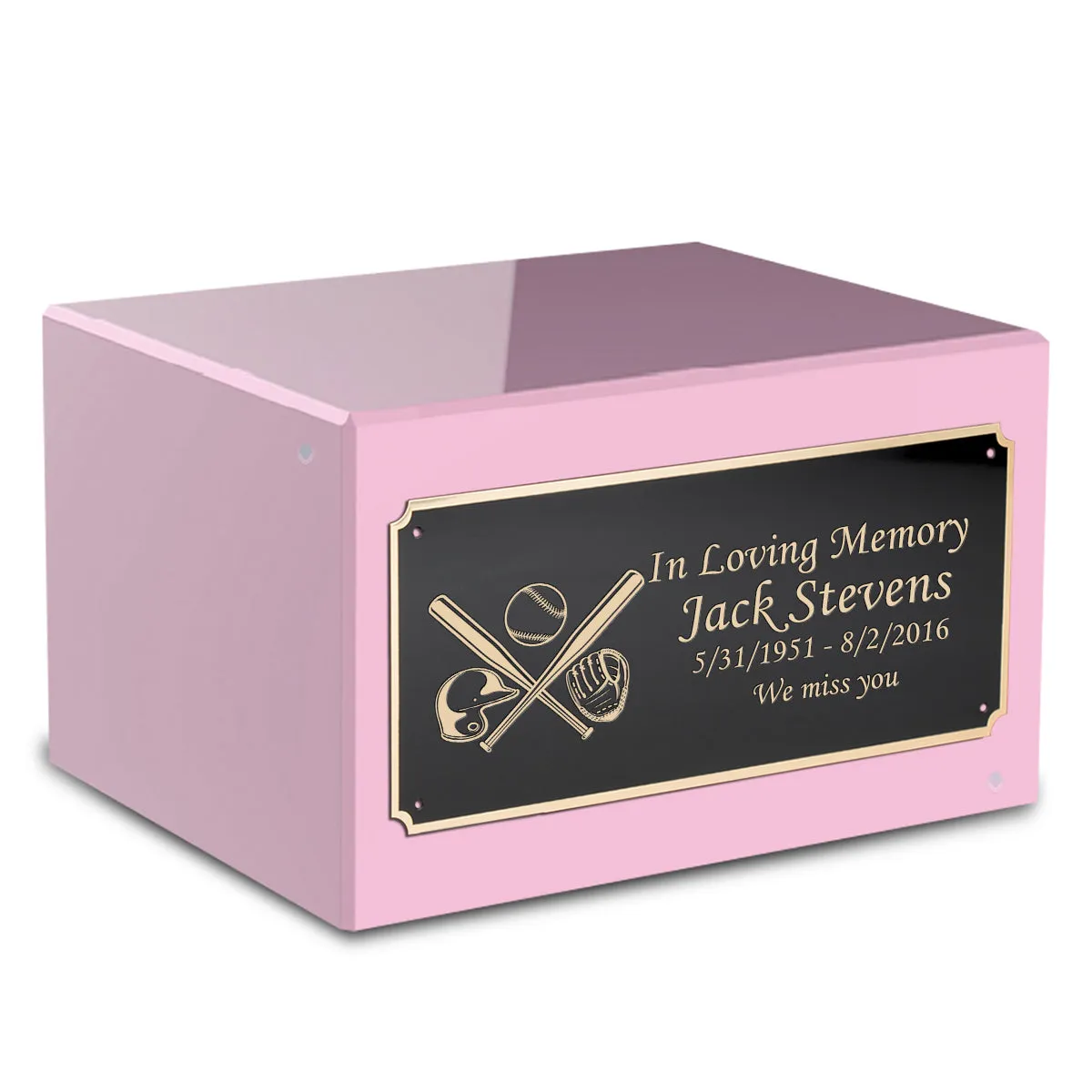 Custom Engraved Heritage Light Pink Adult Cremation Urn Memorial Box for Ashes
