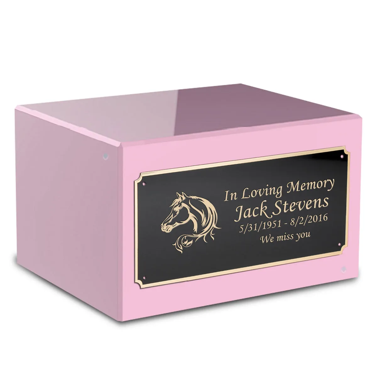 Custom Engraved Heritage Light Pink Adult Cremation Urn Memorial Box for Ashes
