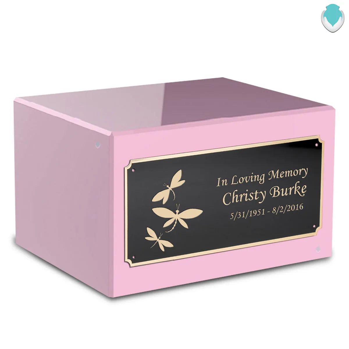 Custom Engraved Heritage Light Pink Adult Cremation Urn Memorial Box for Ashes