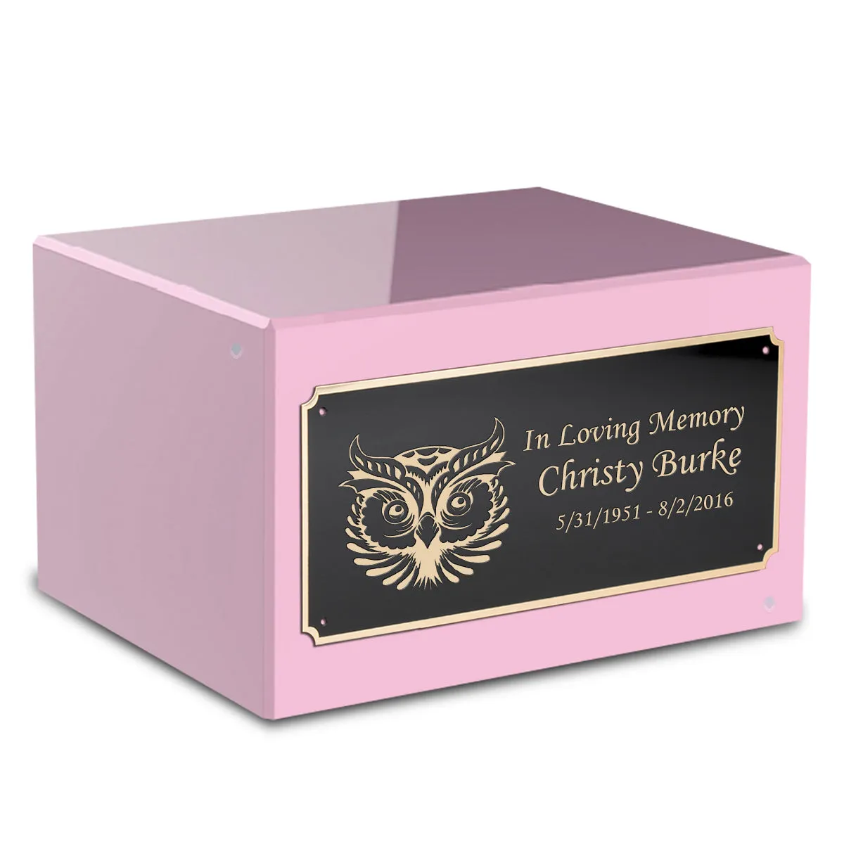 Custom Engraved Heritage Light Pink Adult Cremation Urn Memorial Box for Ashes