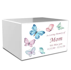 Custom Printed Heritage Butterflies Wood Box Cremation Urn