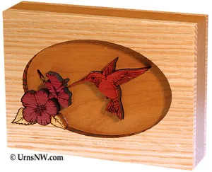 Dimensional Wood Art Hummingbird Small Keepsake Urn