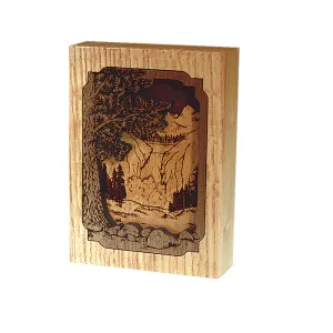 Dimensional Wood Art Waterfall Small Keepsake Urn