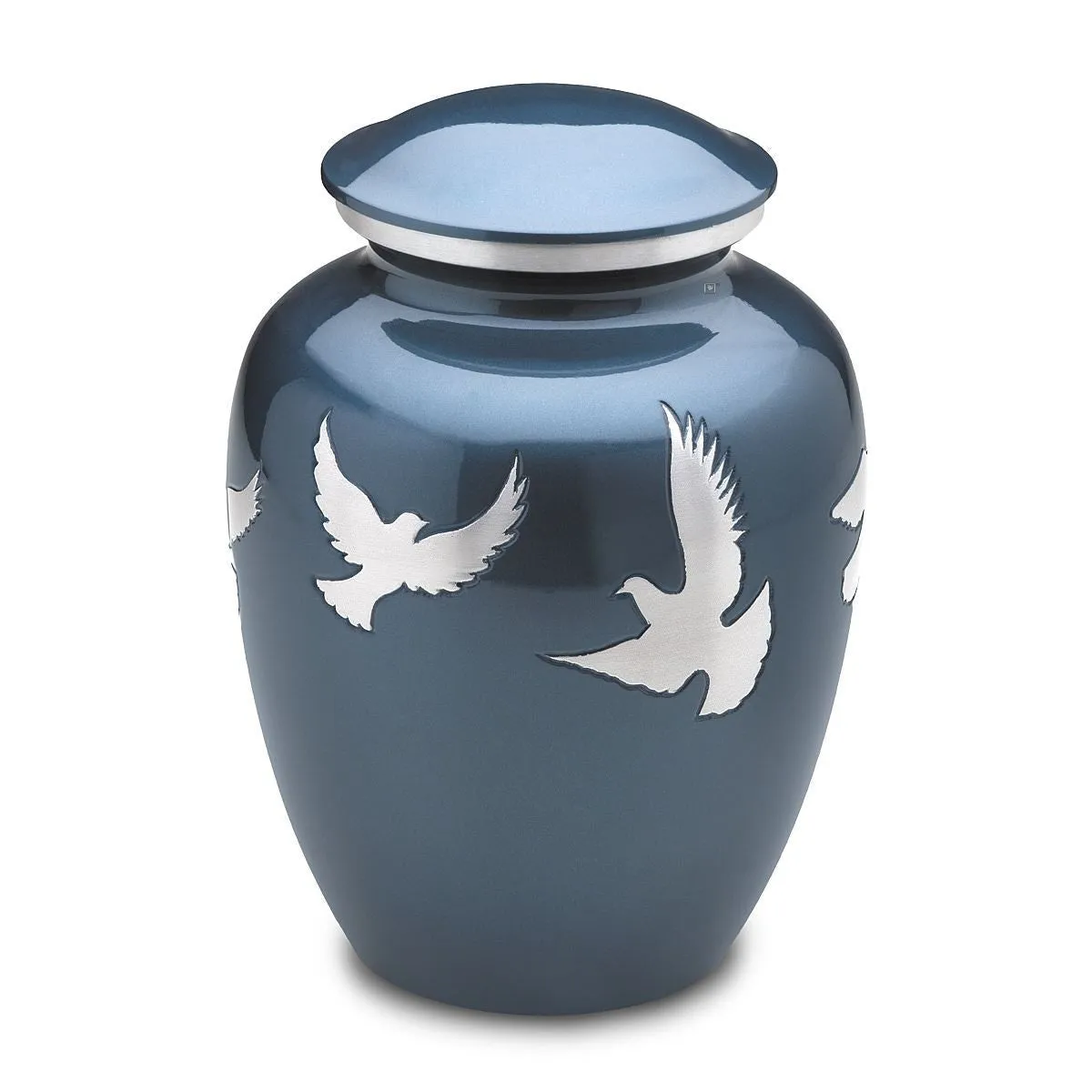 Divine Metal Cremation Urn with Flying Doves
