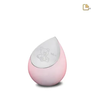 Drop Keepsake Urn Pink & Bru Pewter