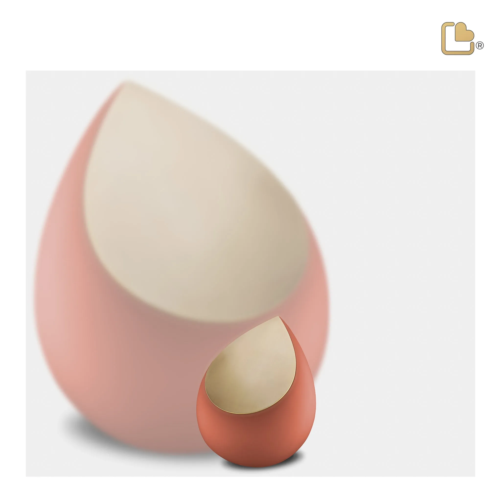 Drop Keepsake Urn Terracotta & Brushed Gold