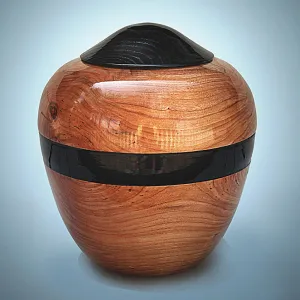 Elegance Hand Turned Cherry Wood Cremation Urn