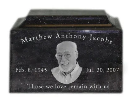 Engraved Photo Urn in Cultured Granite
