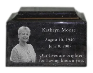 Engraved Photo Urn in Cultured Granite
