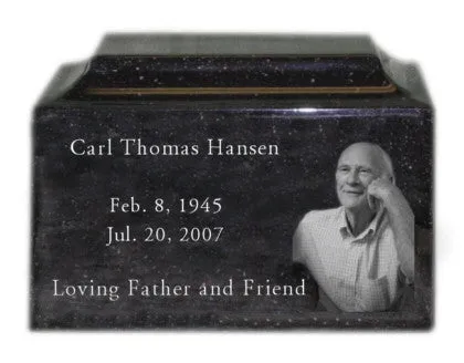 Engraved Photo Urn in Cultured Granite