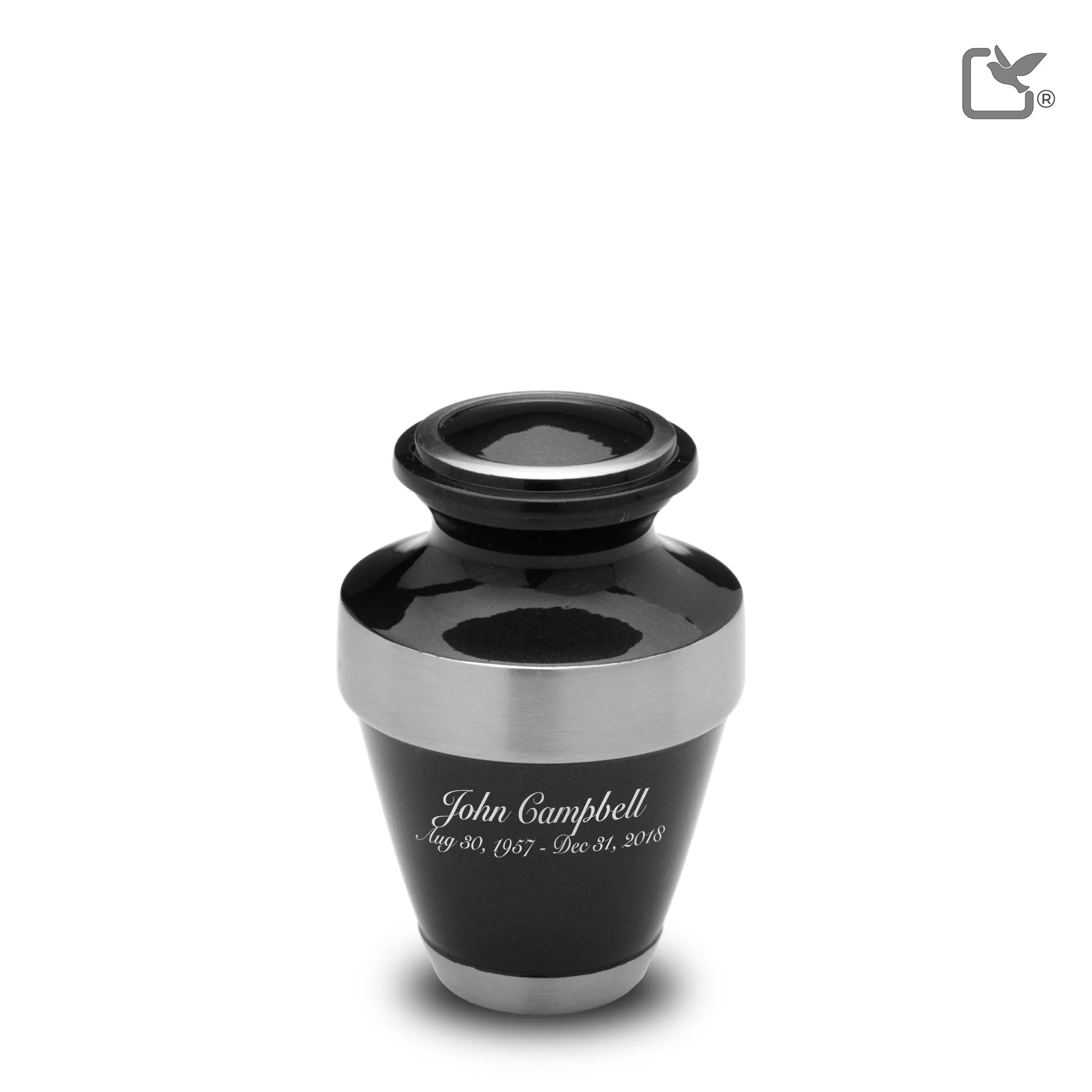 Espana Keepsake Urn Midnight & Brushed Pewter