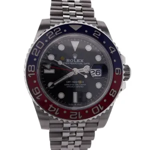 Estate Rolex Stainless Gentlemen's Oyster Perpetual Date GMT-Master II Black Dial Red/Blue Pepsi Bezel Jubilee Bracelet 126710 W/Box & Card C.2019