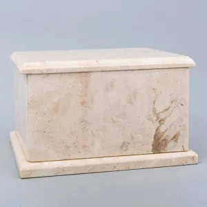 Evermore Rectangle Natural Marble Cremation Urn in Champagne