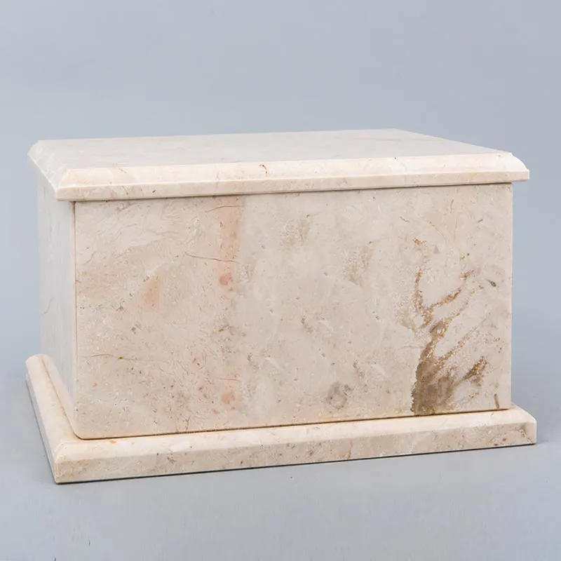 Evermore Rectangle Natural Marble Cremation Urn in Champagne