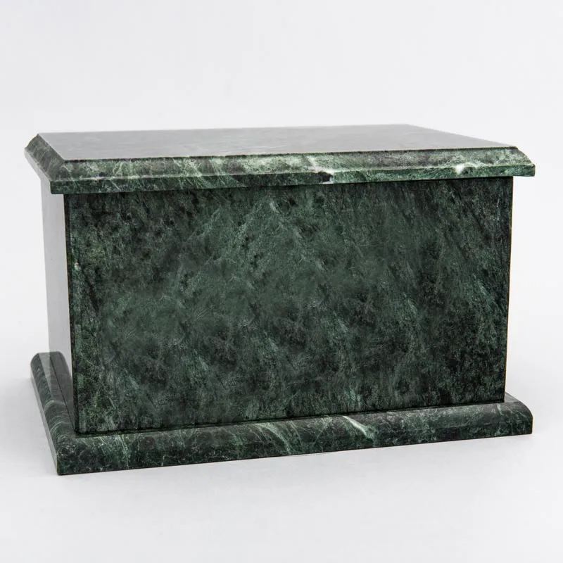 Evermore Rectangle Natural Marble Cremation Urn in Green